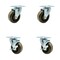 Service Caster 4'' High Temp Phenolic Wheel Swivel Top Plate Caster Set with 2 Brakes, 4PK SCC-20S415-PHRHT-TP2-2-TLB-2 - alternate 1